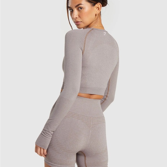 GYMSHARK Vital Seamless 2.0 Crop Top Long Sleeve Size S - Picture 2 of 7
